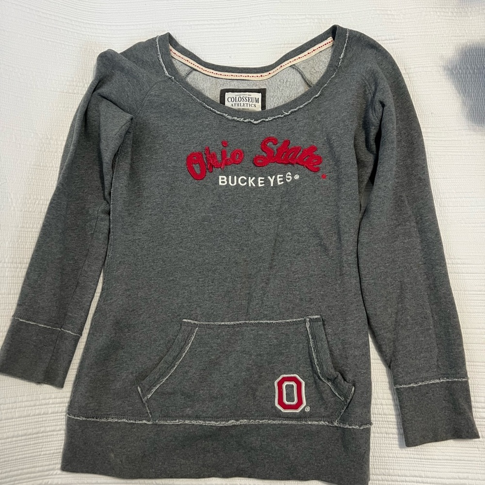 Colosseum Athletics Ohio State Buckeyes Wide Neck Sweater